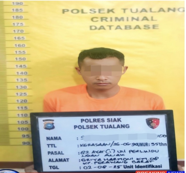 Kecamatan Tualang, Kabupaten Siak, digemparkan oleh pencabulan terhadap tiga anak perempuan di bawah umur.
